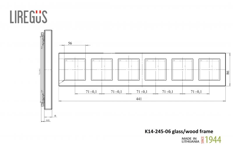 K14-245-06.E/NG Rėmelis 6v. natur.mat.stiklas 15mm. /TPVC plėvelėje/ - Nuotrauka 2