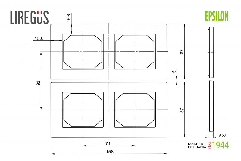 K14-245-02.E/BG Rėmelis 2v. juod.stiklas 15mm/PVC blisteryje/ - Nuotrauka 3