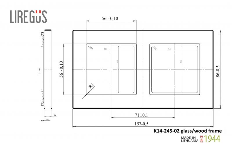 K14-245-02.E/BG Rėmelis 2v. juod.stiklas 15mm/PVC blisteryje/ - Nuotrauka 2