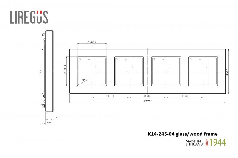 K14-245-04.E/OW  Frame, 4-places, natural oak wood - Image 2