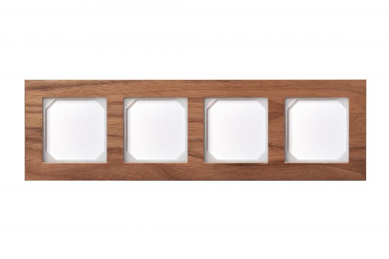 K14-245-04.E/NW  Frame, 4-places, natural nut wood - Image 1