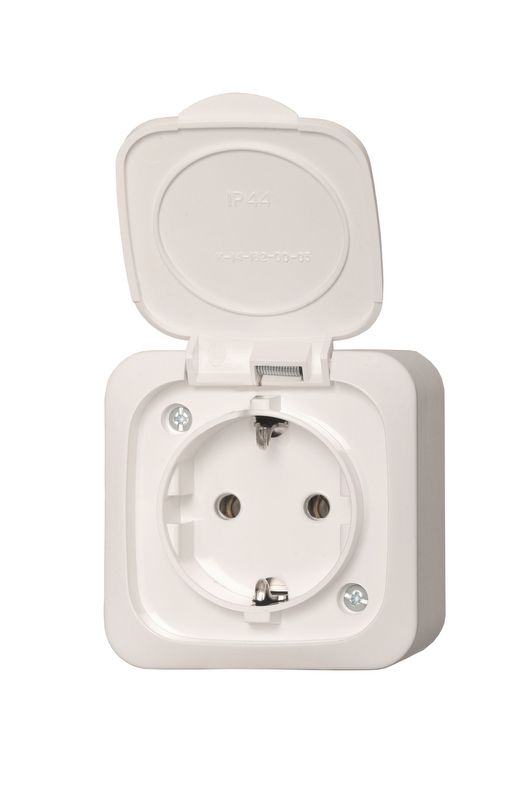 PKL16-008.B.Hermi Surface mounted socket without earthing, white - Image 1