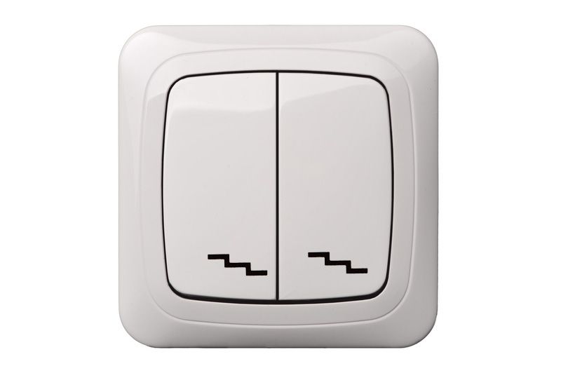 IP6+6-10-001-01 A/B  Flush mounting Two-way 2-gang switch,16A, w/f - Image 1