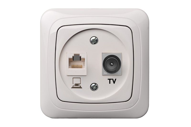 ITVKL-1-01 A/B  Flush.mount.TV and computer (RJ45 cat.6) socket, w/f - Image 1