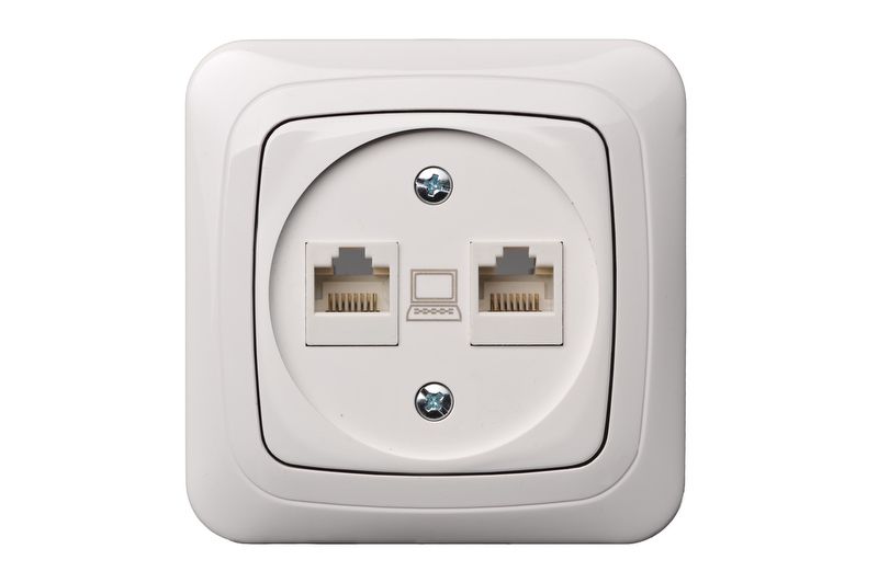 IKL-002-01 A/B Flush.mount.computer socket RJ45 cat6,double,  w/f - Image 1