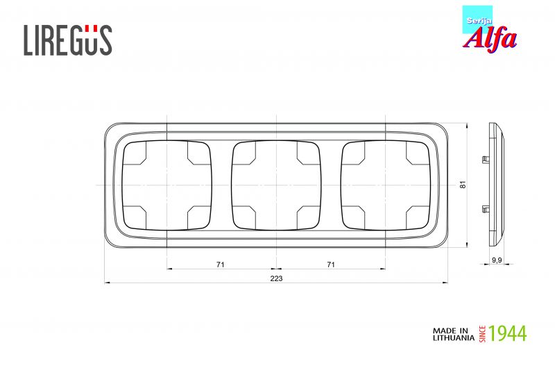 K14-135-03.A/B Rėmelis 3v. plastikas (10) - Nuotrauka 2
