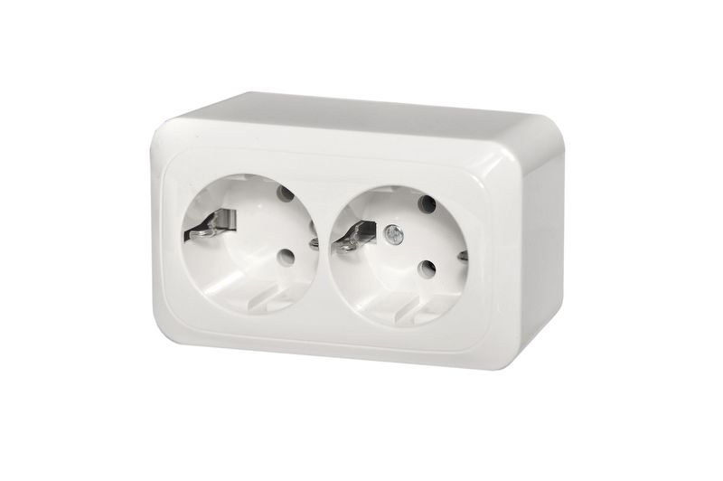 PKL16-405 A/B  Surf. mount.SCHUKO socket outlet, double, 16A - Image 1