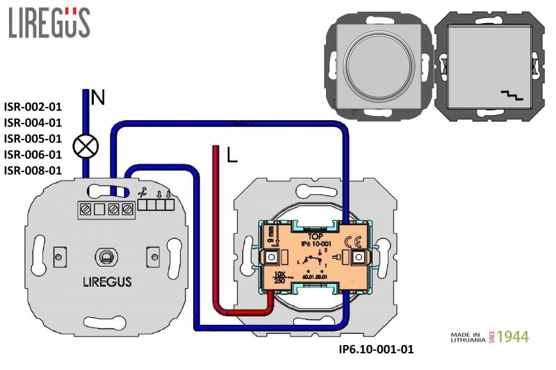IP6.10-001 A/S Flush mounting Two-way 1-gang switch, with frame - Image 4
