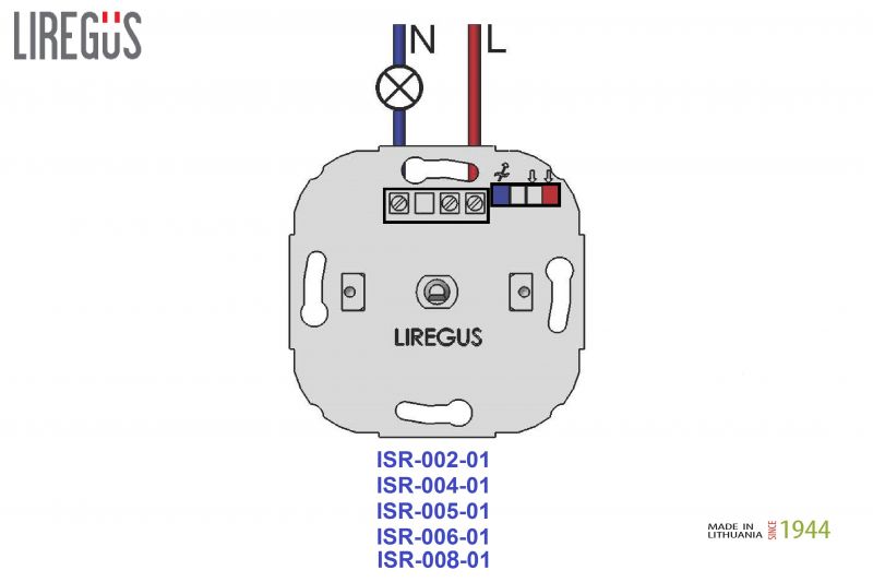ISR-002 A/S  Flush mounting rotary dimmer with sont lock off swich, 400W with frame - Image 4