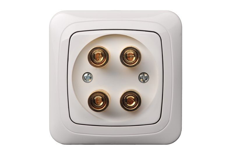 IGL-002-01 A/S Flush mounting loudspeaker socket, 2-loudsp., w/f - Image 1